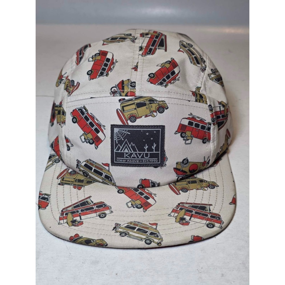 KAVU Cap Travel Camping Vacation Hat Cars Logo Summer Strapcap One Size